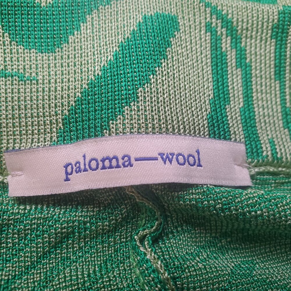 Paloma Wool Orinocco Knit Hi Rise Viscose Pants Green Geometric Pull On Size XS - Picture 11 of 13
